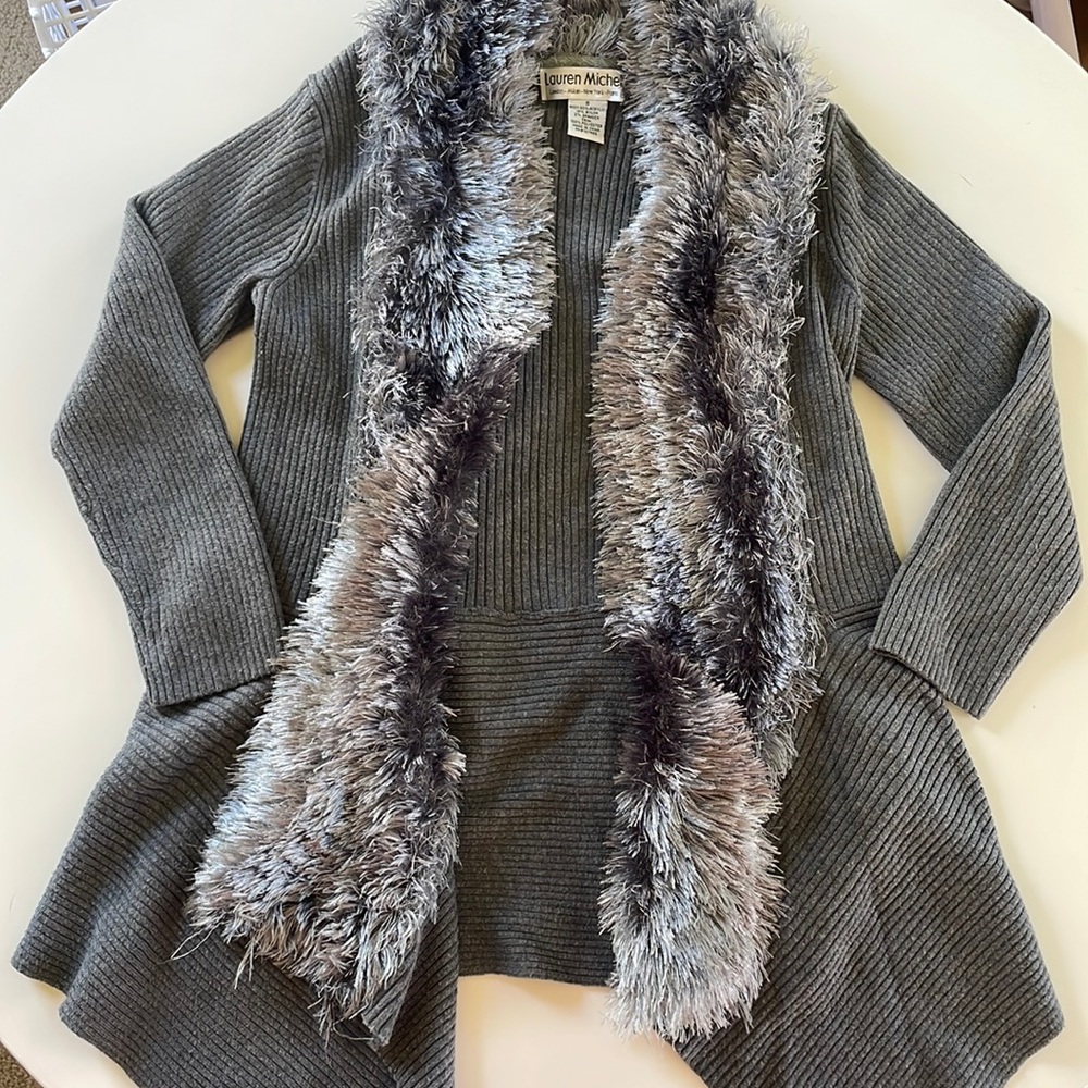 Lauren Michelle Faux Fur Open Cardigan